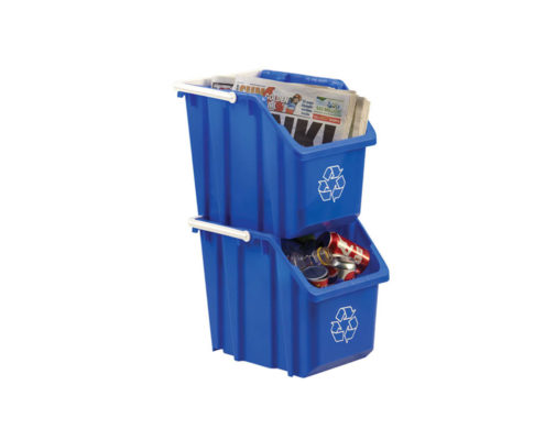 Recycling Bins - 6 Gallon Stackable Blue Boxes